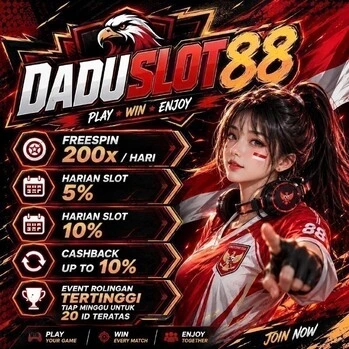 Desain grafis modern lobi Daduslot88 dengan tema futuristik tahun 2026
